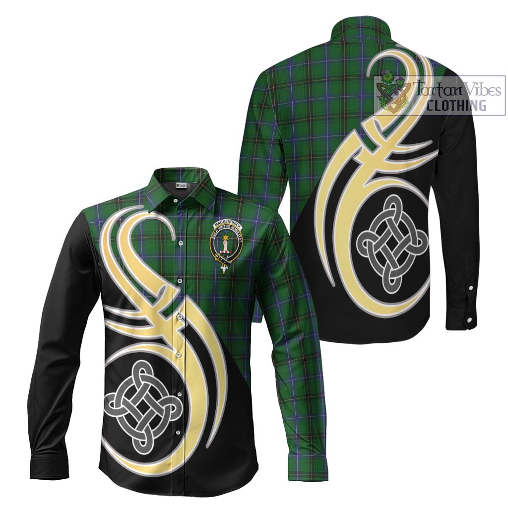 MacKendrick (McKendrick) Tartan Long Sleeve Button Shirt with Family Crest and Celtic Symbol Style Men's Shirt S - Tartan Vibes Clothing