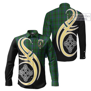 MacKendrick (McKendrick) Tartan Long Sleeve Button Shirt with Family Crest and Celtic Symbol Style Men's Shirt S - Tartan Vibes Clothing