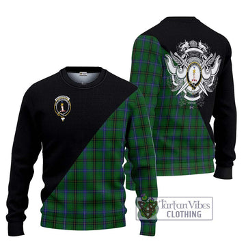 MacKendrick (McKendrick) Tartan Ugly Sweater with Family Crest and Military Logo Style Unisex - Tartan Vibes Clothing