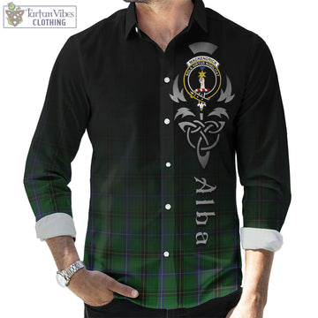 MacKendrick (McKendrick) Tartan Long Sleeve Button Up Featuring Alba Gu Brath Family Crest Celtic Inspired Men's Shirt - Tartan Vibes Clothing