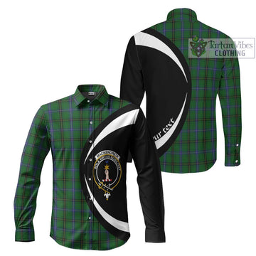 MacKendrick (McKendrick) Tartan Long Sleeve Button Up with Family Crest Circle Style Men's Shirt S - Tartan Vibes Clothing