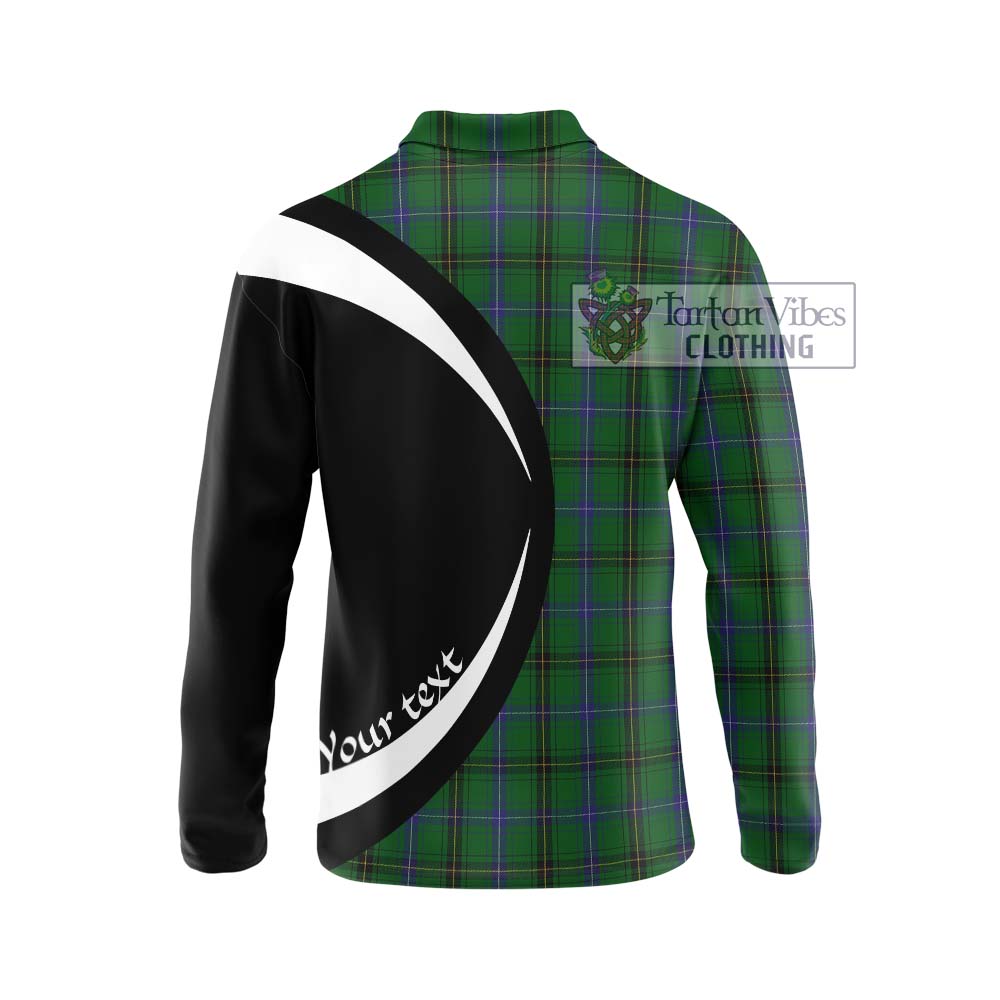 MacKendrick (McKendrick) Tartan Long Sleeve Polo Shirt with Family Crest Circle Style - Tartan Vibes Clothing