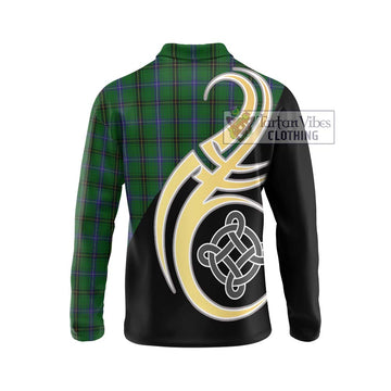 MacKendrick (McKendrick) Tartan Long Sleeve Polo Shirt with Family Crest and Celtic Symbol Style - Tartan Vibes Clothing
