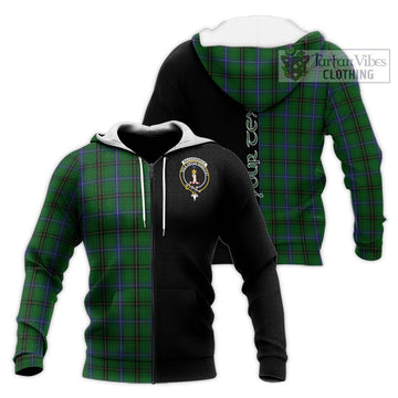 MacKendrick (McKendrick) Tartan Knitted Hoodie with Family Crest and Half Of Me Style Unisex Knitted Zip Hoodie - Tartan Vibes Clothing