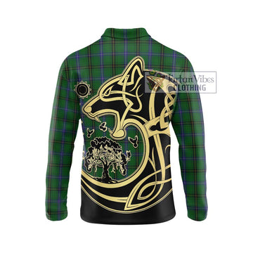 MacKendrick (McKendrick) Tartan Long Sleeve Polo Shirt with Family Crest Celtic Wolf Style - Tartan Vibes Clothing