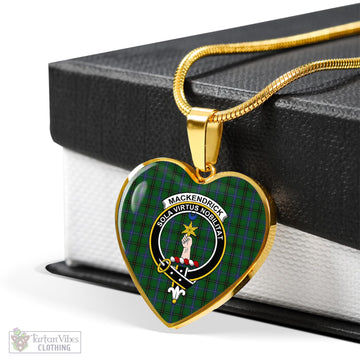 MacKendrick (McKendrick) Tartan Heart Necklace with Family Crest - Tartan Vibes Clothing