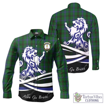 MacKendrick (McKendrick) Tartan Long Sleeve Button Up Shirt with Alba Gu Brath Regal Lion Emblem - Tartan Vibes Clothing