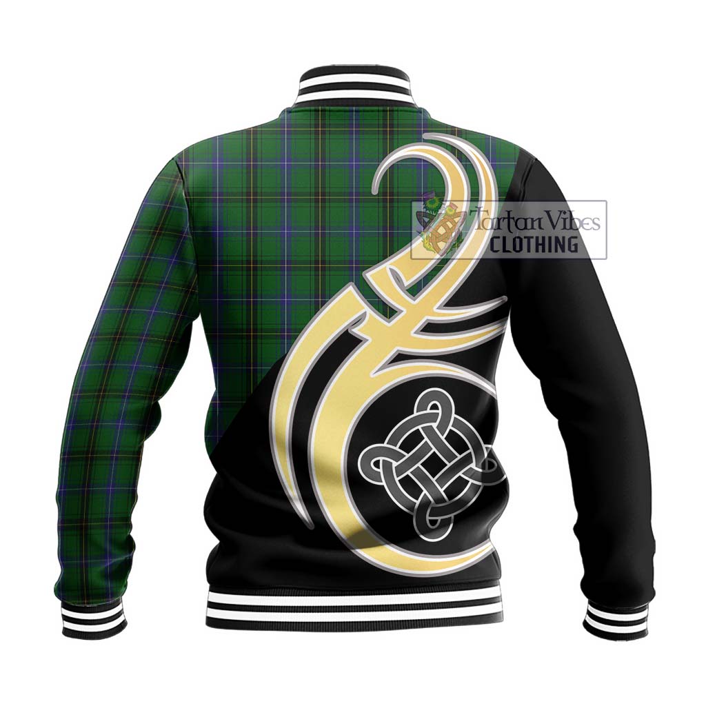 MacKendrick (McKendrick) Tartan Baseball Jacket with Family Crest and Celtic Symbol Style - Tartan Vibes Clothing