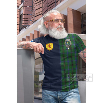 Tartan Vibes Clothing MacKendrick Tartan Cotton T-shirt with Scottish Lion Royal Arm Half Style