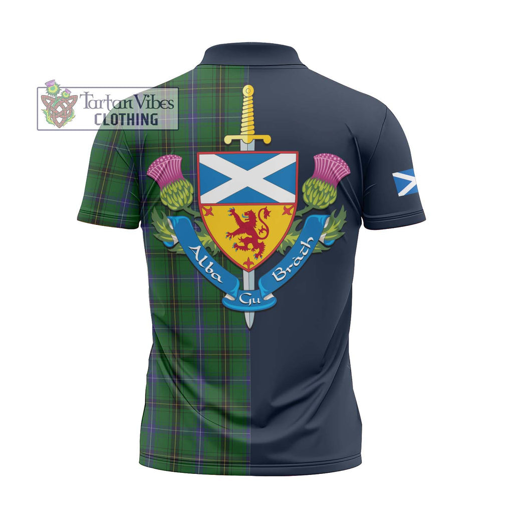 MacKendrick (McKendrick) Tartan Zipper Polo Shirt Alba with Scottish Lion Royal Arm Half Style - Tartan Vibes Clothing