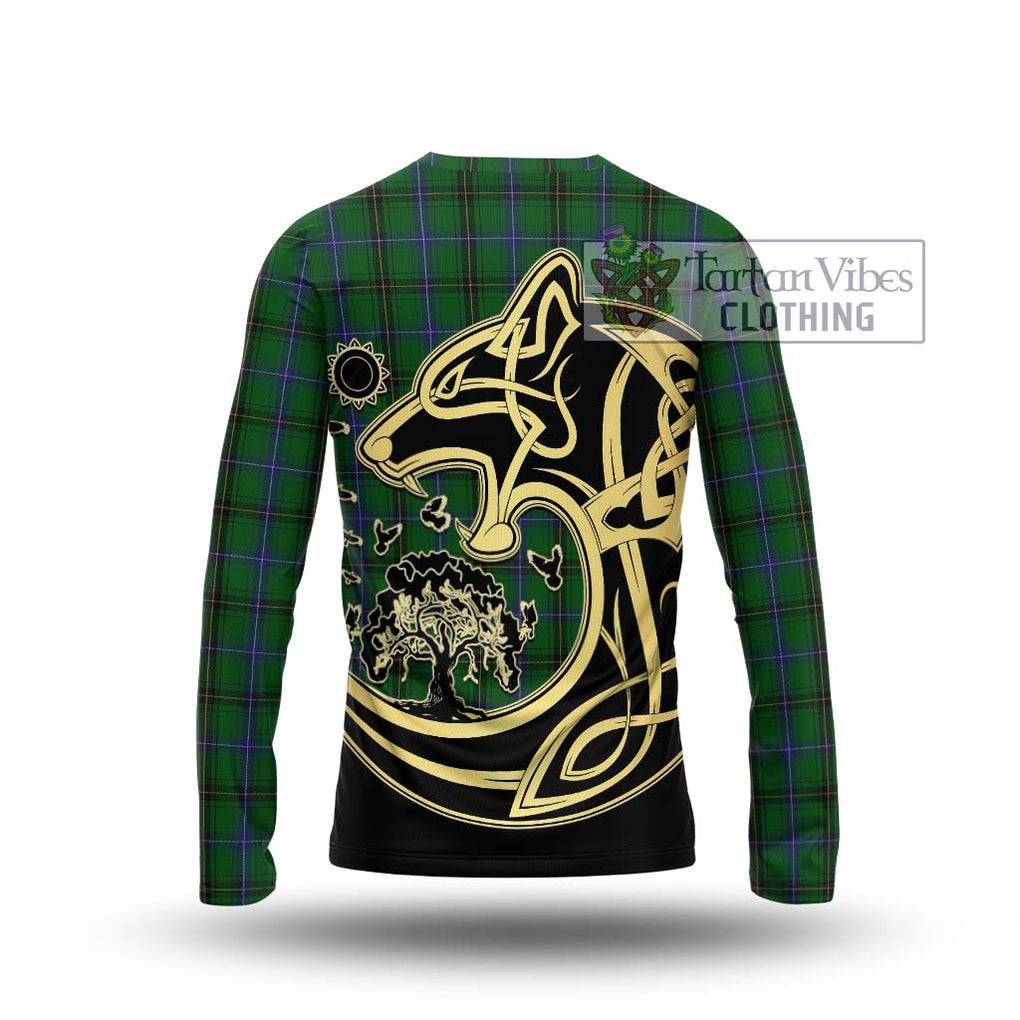 MacKendrick (McKendrick) Tartan Long Sleeve T-Shirt with Family Crest Celtic Wolf Style - Tartan Vibes Clothing