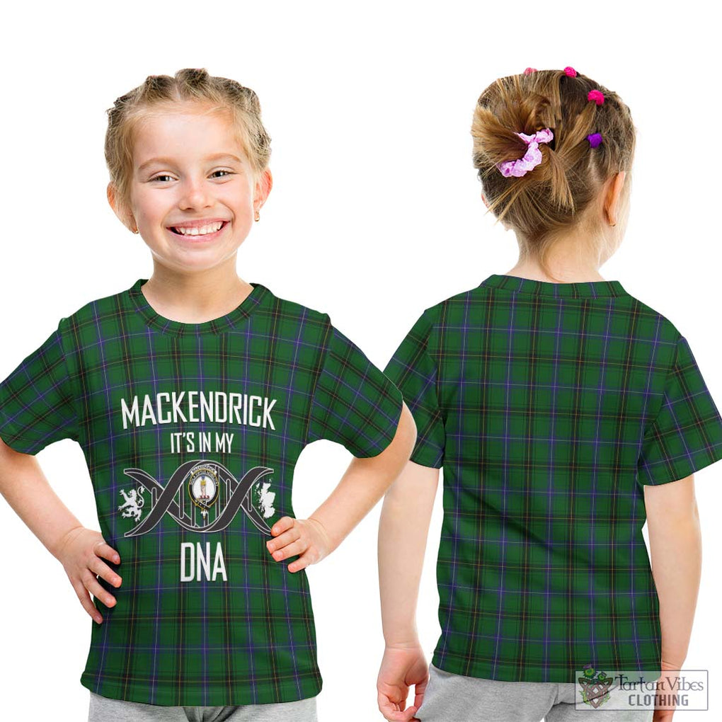 MacKendrick (McKendrick) Tartan Kid T-Shirt with Family Crest DNA In Me Style - Tartan Vibes Clothing