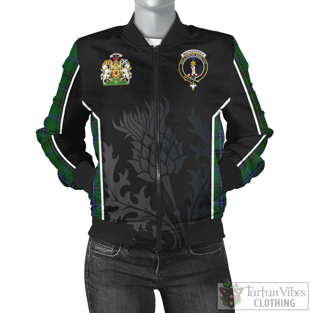 MacKendrick (McKendrick) Tartan Bomber Jacket with Family Crest and Scottish Thistle Vibes Sport Style - Tartan Vibes Clothing