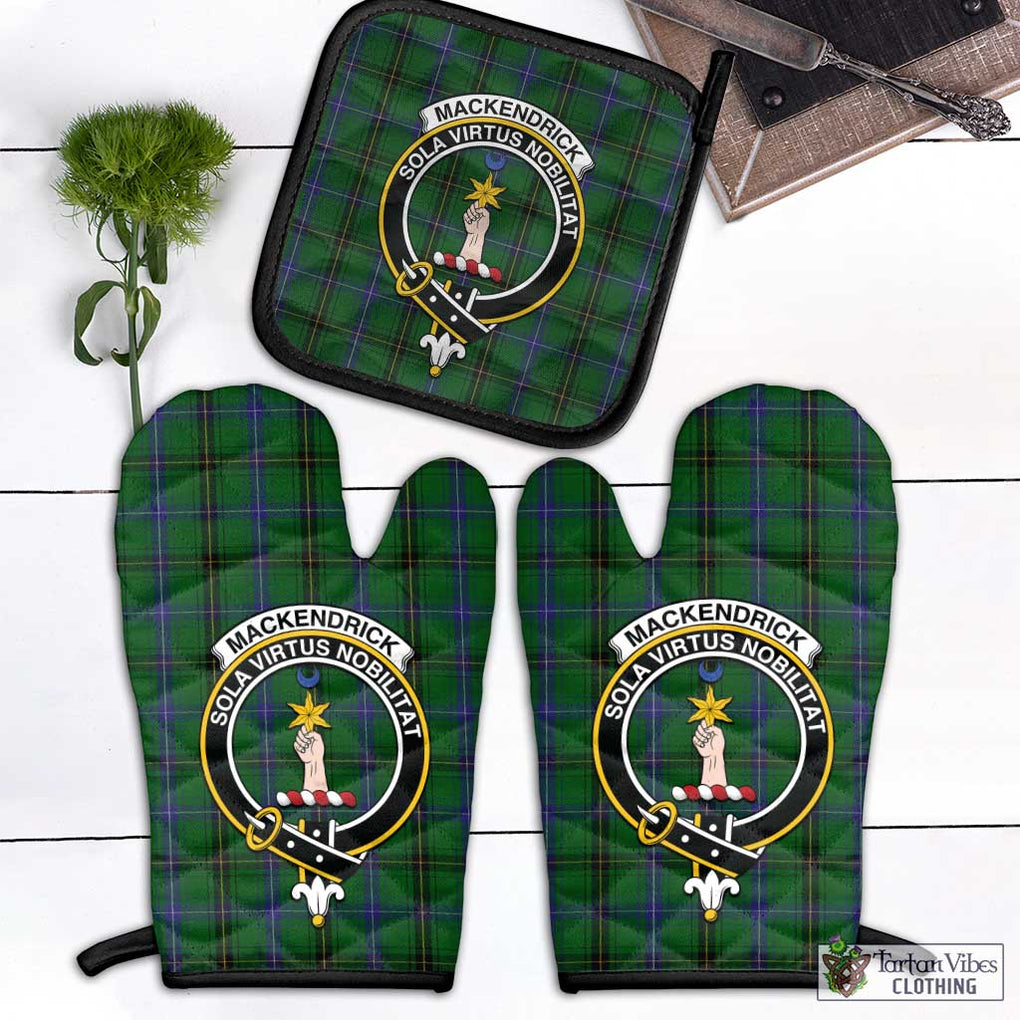 MacKendrick (McKendrick) Tartan Combo Oven Mitt & Pot-Holder with Family Crest - Tartan Vibes Clothing
