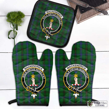 MacKendrick (McKendrick) Tartan Combo Oven Mitt & Pot-Holder with Family Crest - Tartan Vibes Clothing