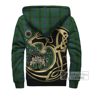 MacKendrick (McKendrick) Tartan Sherpa Hoodie with Family Crest Celtic Wolf Style - Tartan Vibes Clothing