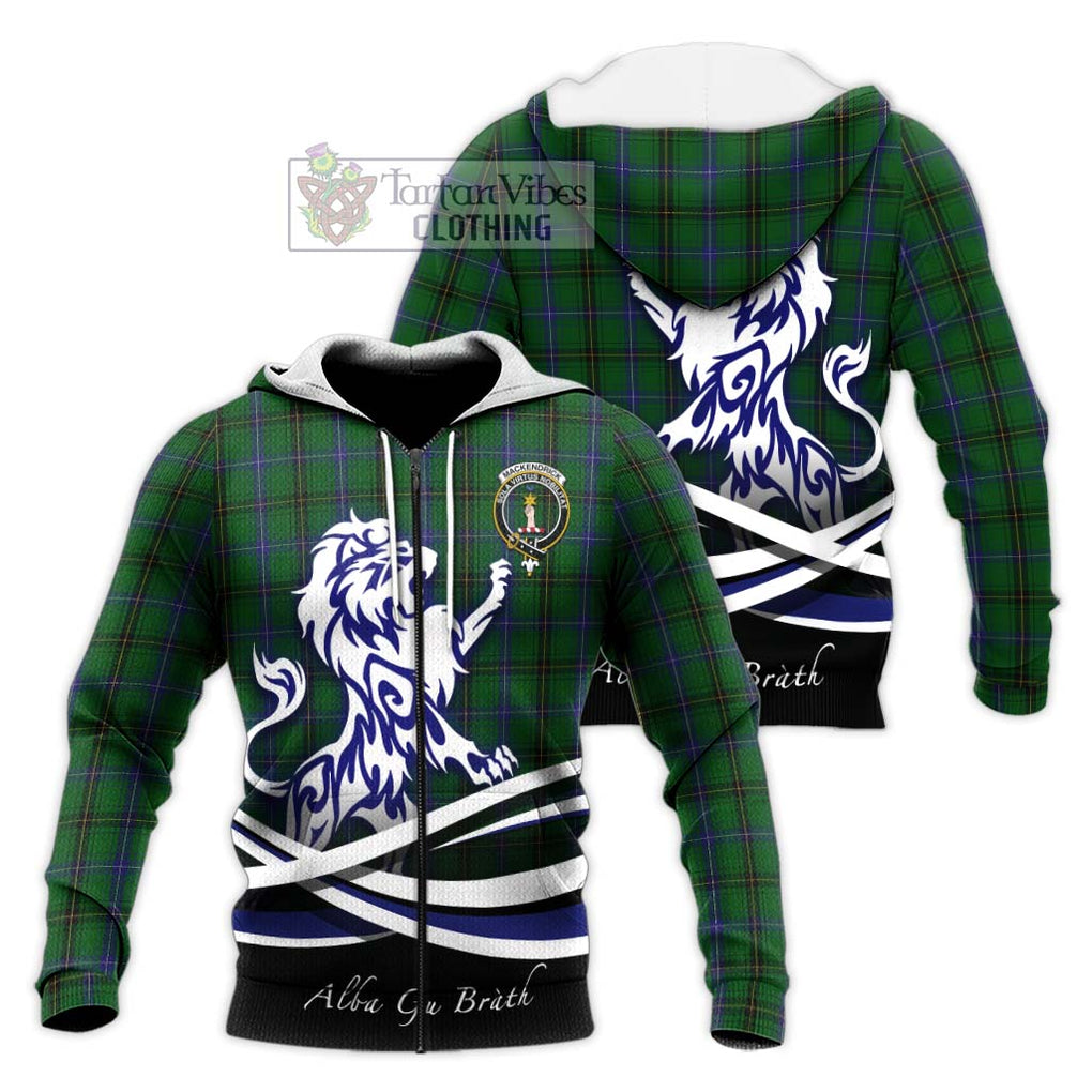 MacKendrick (McKendrick) Tartan Knitted Hoodie with Alba Gu Brath Regal Lion Emblem Unisex Knitted Zip Hoodie - Tartan Vibes Clothing