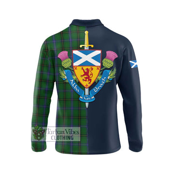 MacKendrick (McKendrick) Tartan Long Sleeve Polo Shirt Alba with Scottish Lion Royal Arm Half Style - Tartan Vibes Clothing