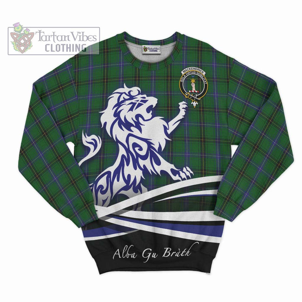 MacKendrick (McKendrick) Tartan Sweatshirt with Alba Gu Brath Regal Lion Emblem - Tartan Vibes Clothing