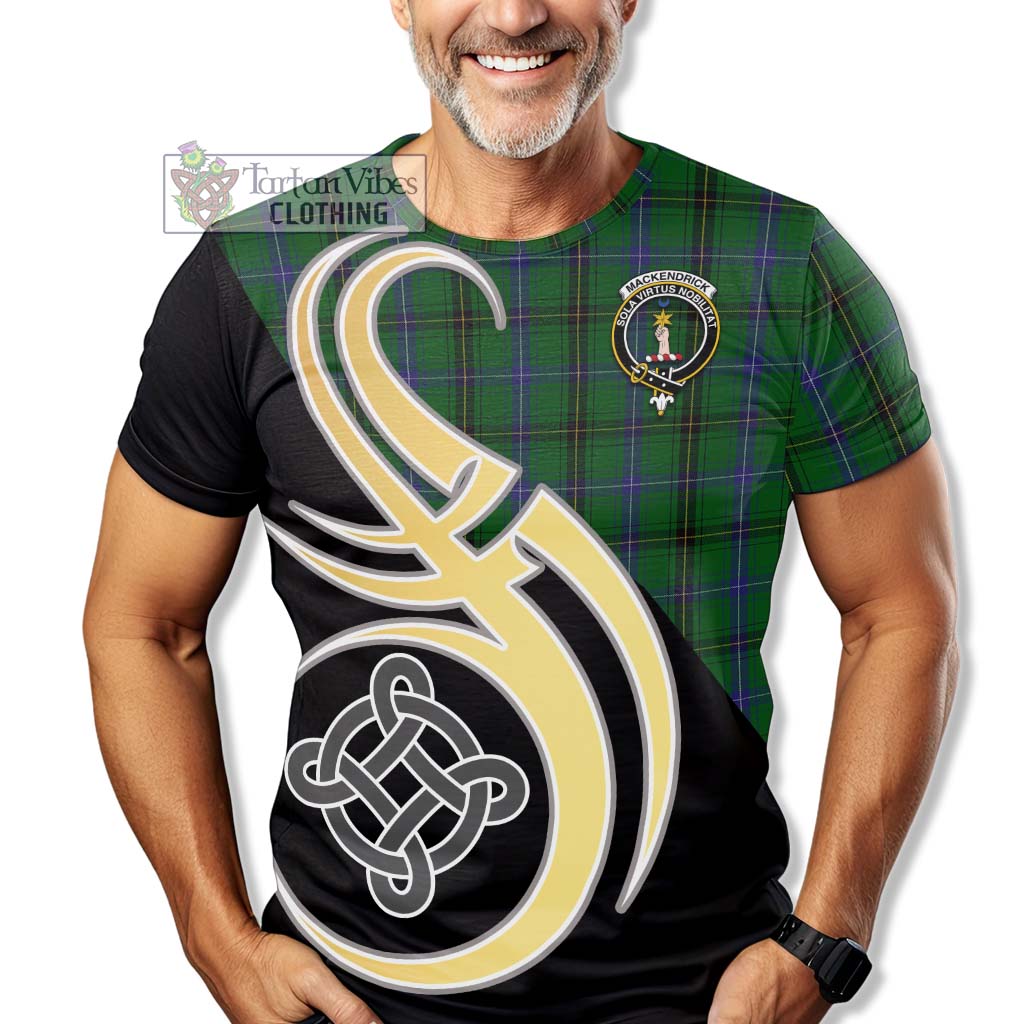 MacKendrick (McKendrick) Tartan T-Shirt with Family Crest and Celtic Symbol Style - Tartan Vibes Clothing