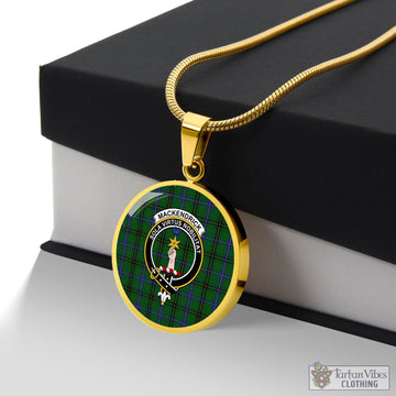 MacKendrick (McKendrick) Tartan Circle Necklace with Family Crest Luxury Necklace (Gold) No - Tartan Vibes Clothing