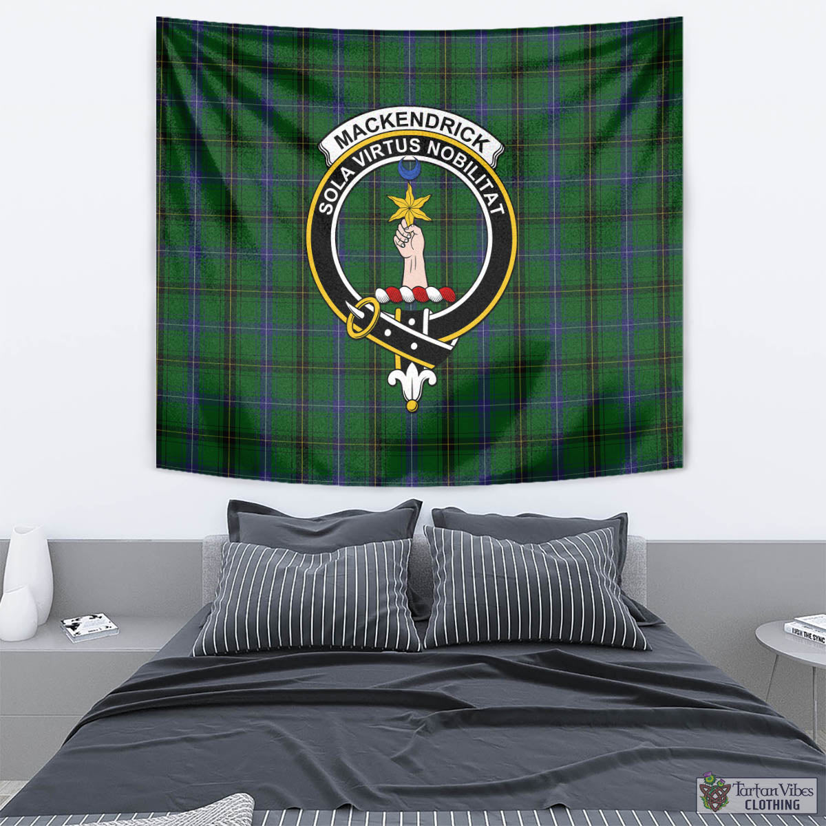 MacKendrick (McKendrick) Tartan Tapestry Wall Hanging and Home Decor for Room with Family Crest - Tartan Vibes Clothing