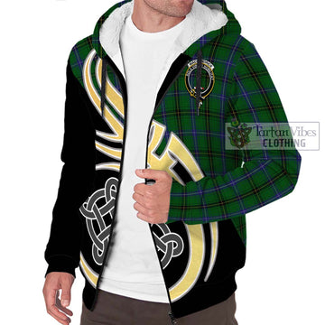 MacKendrick (McKendrick) Tartan Sherpa Hoodie with Family Crest and Celtic Symbol Style - Tartan Vibes Clothing