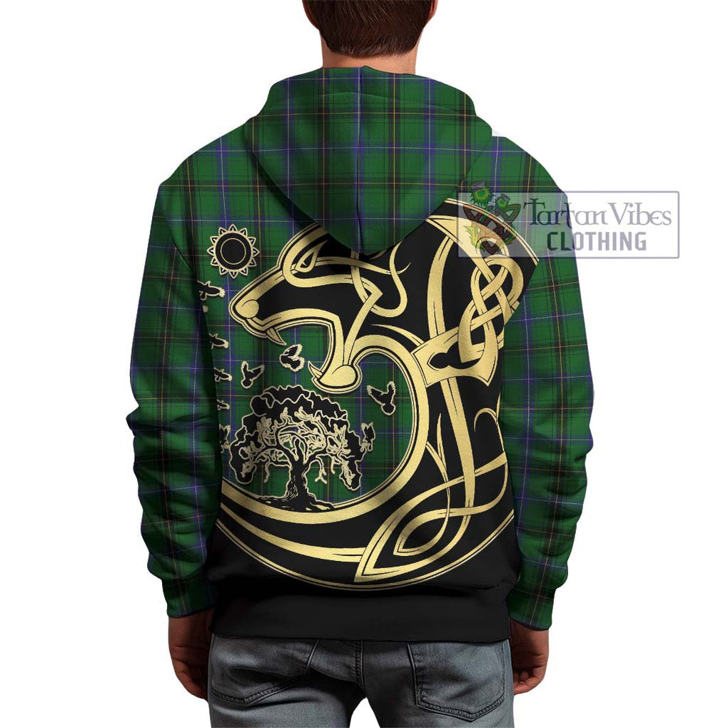 MacKendrick (McKendrick) Tartan Hoodie with Family Crest Celtic Wolf Style - Tartan Vibes Clothing
