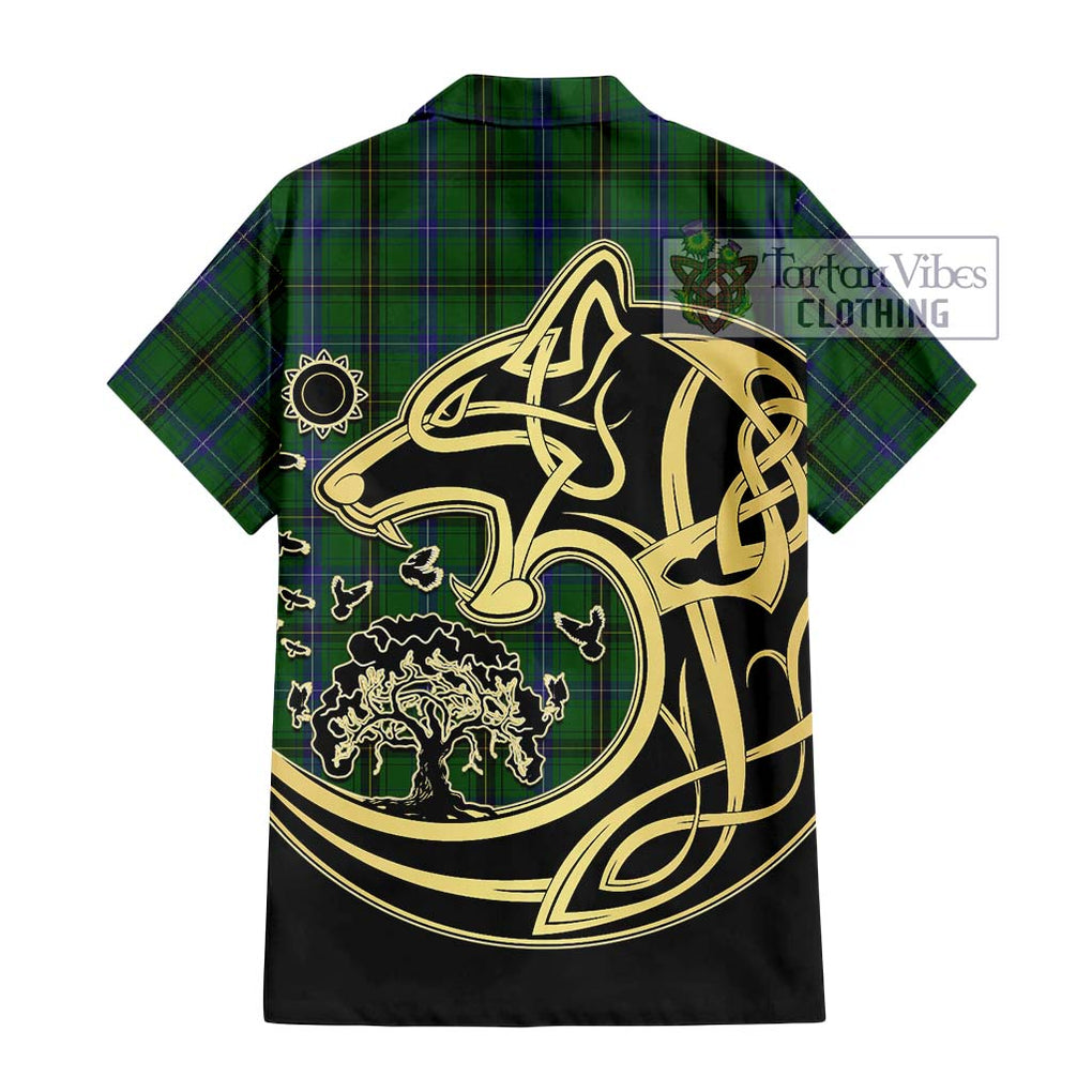 MacKendrick (McKendrick) Tartan Hawaiian Shirt with Family Crest Celtic Wolf Style - Tartan Vibes Clothing