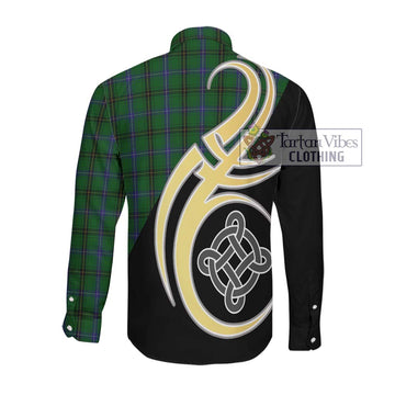 MacKendrick (McKendrick) Tartan Long Sleeve Button Shirt with Family Crest and Celtic Symbol Style Men's Shirt - Tartan Vibes Clothing