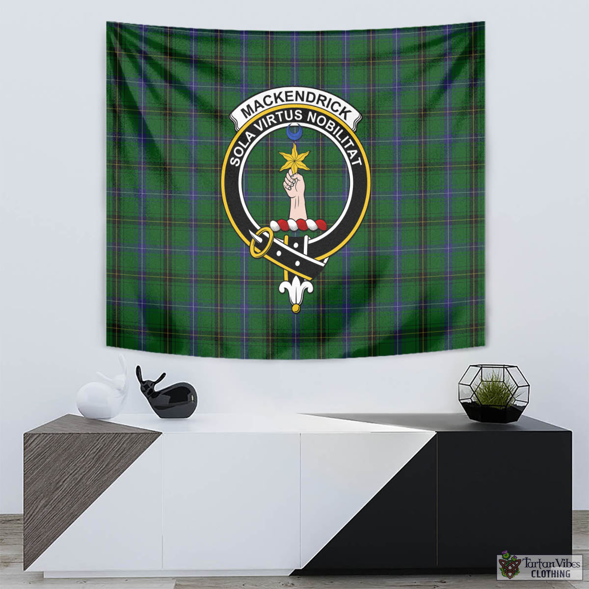 MacKendrick (McKendrick) Tartan Tapestry Wall Hanging and Home Decor for Room with Family Crest - Tartan Vibes Clothing