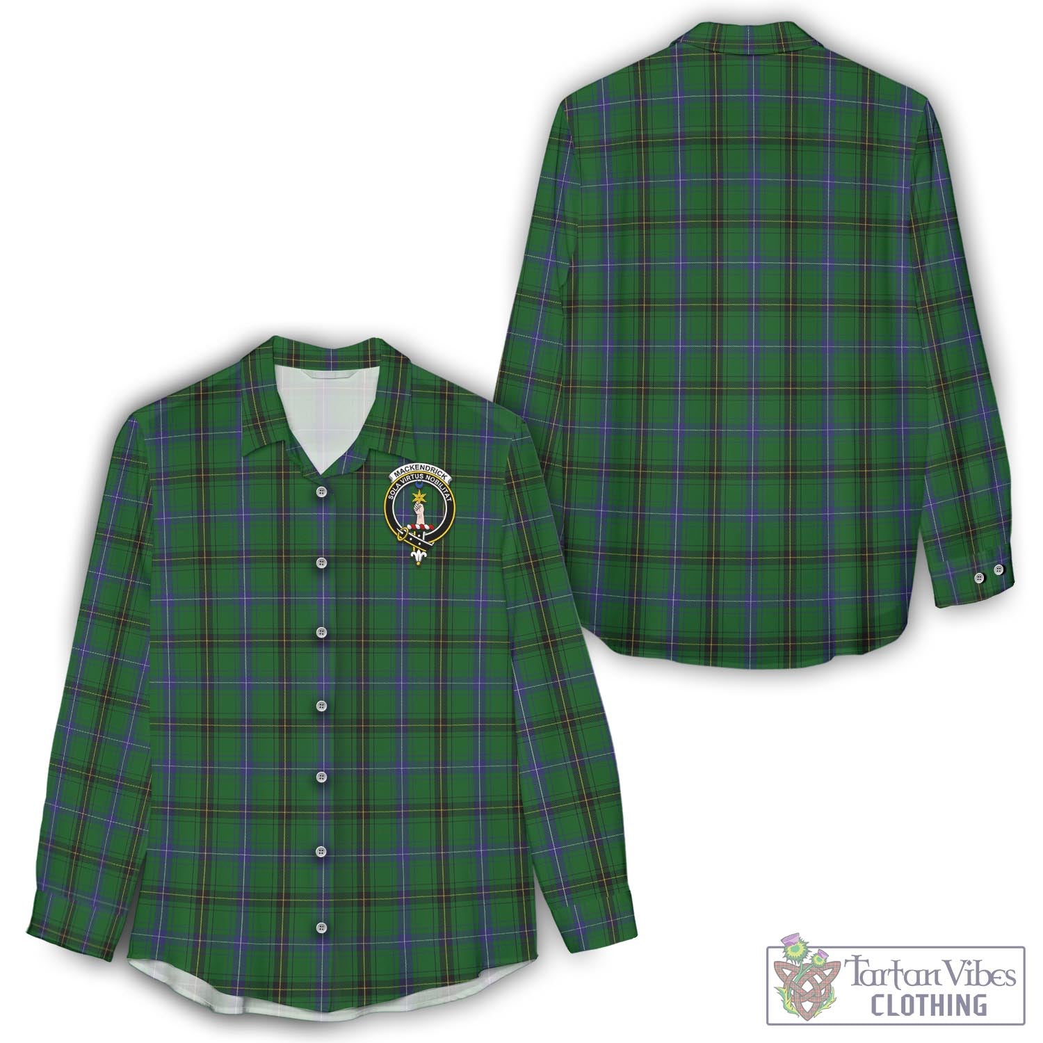 MacKendrick (McKendrick) Tartan Women's Casual Shirt with Family Crest - Tartan Vibes Clothing