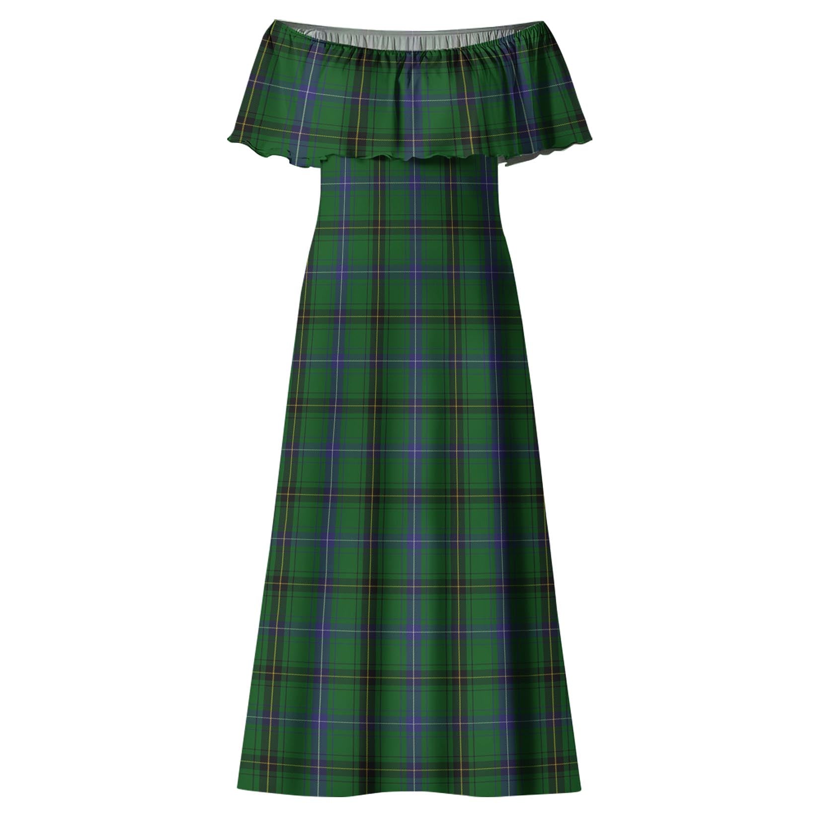 MacKendrick (McKendrick) Tartan Off Shoulder Long Dress - Tartan Vibes Clothing