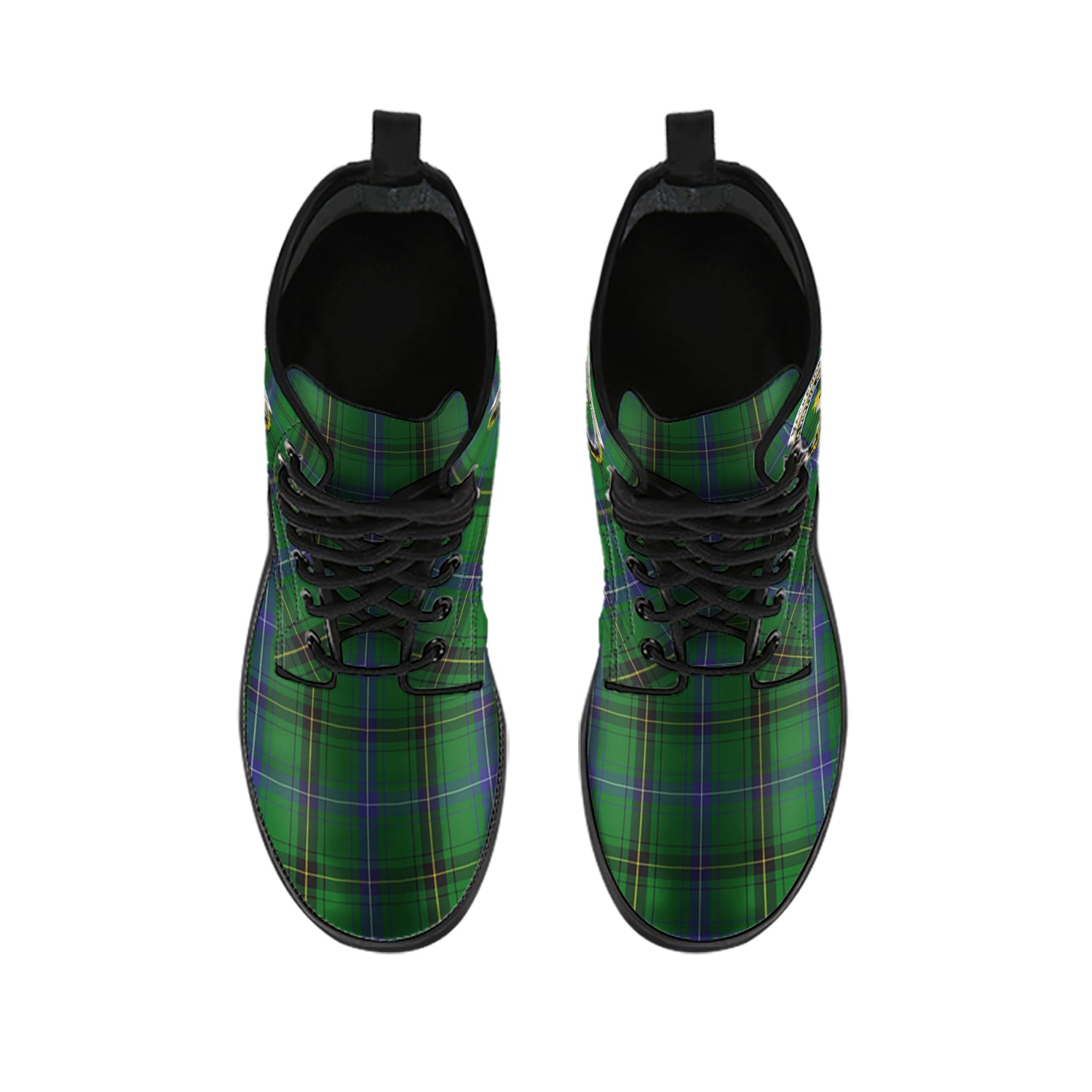 MacKendrick (McKendrick) Tartan Leather Boots with Family Crest - Tartan Vibes Clothing