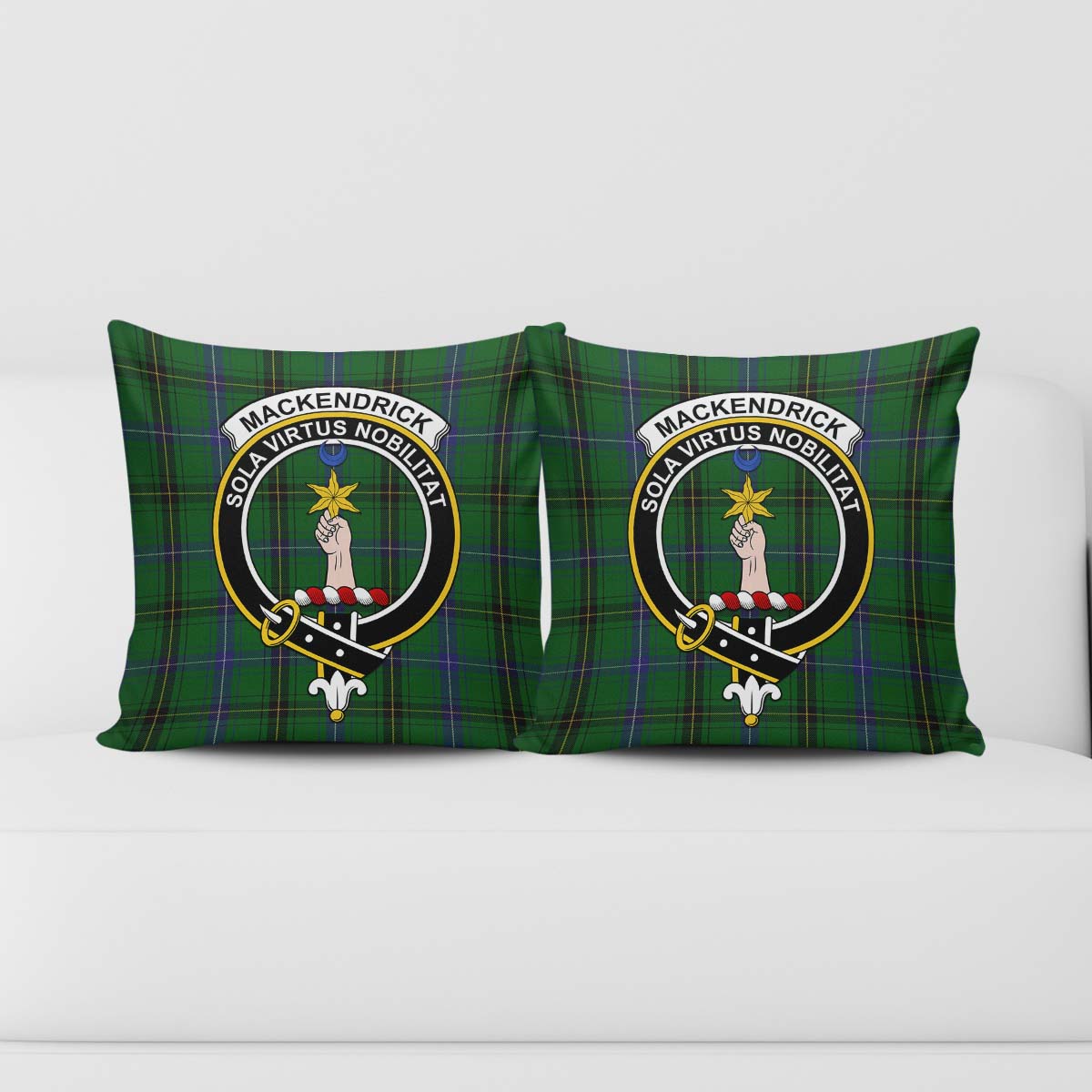 MacKendrick (McKendrick) Tartan Pillow Cover with Family Crest - Tartan Vibes Clothing