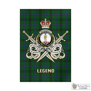 MacKendrick (McKendrick) Tartan Garden Flag with Clan Crest and the Golden Sword of Courageous Legacy - Tartan Vibes Clothing