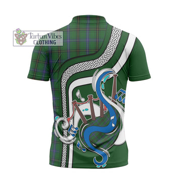 MacKendrick (McKendrick) Tartan Zipper Polo Shirt with Epic Bagpipe Style
