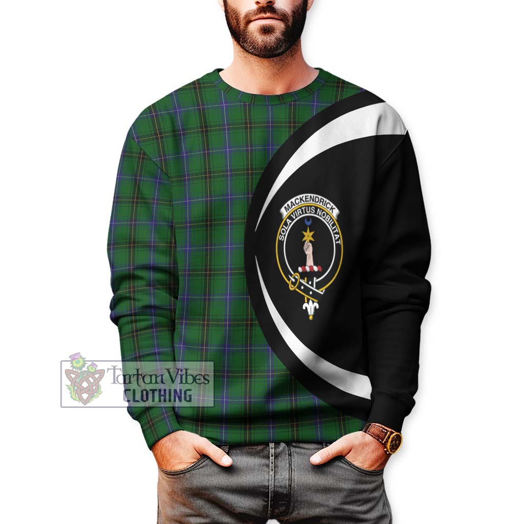 MacKendrick (McKendrick) Tartan Sweatshirt with Family Crest Circle Style - Tartan Vibes Clothing