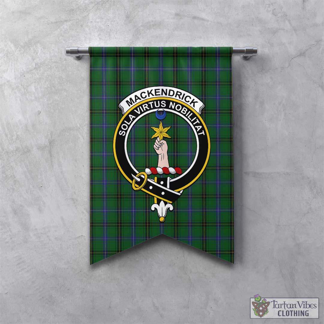 Tartan Vibes Clothing MacKendrick Tartan Gonfalon, Tartan Banner with Family Crest