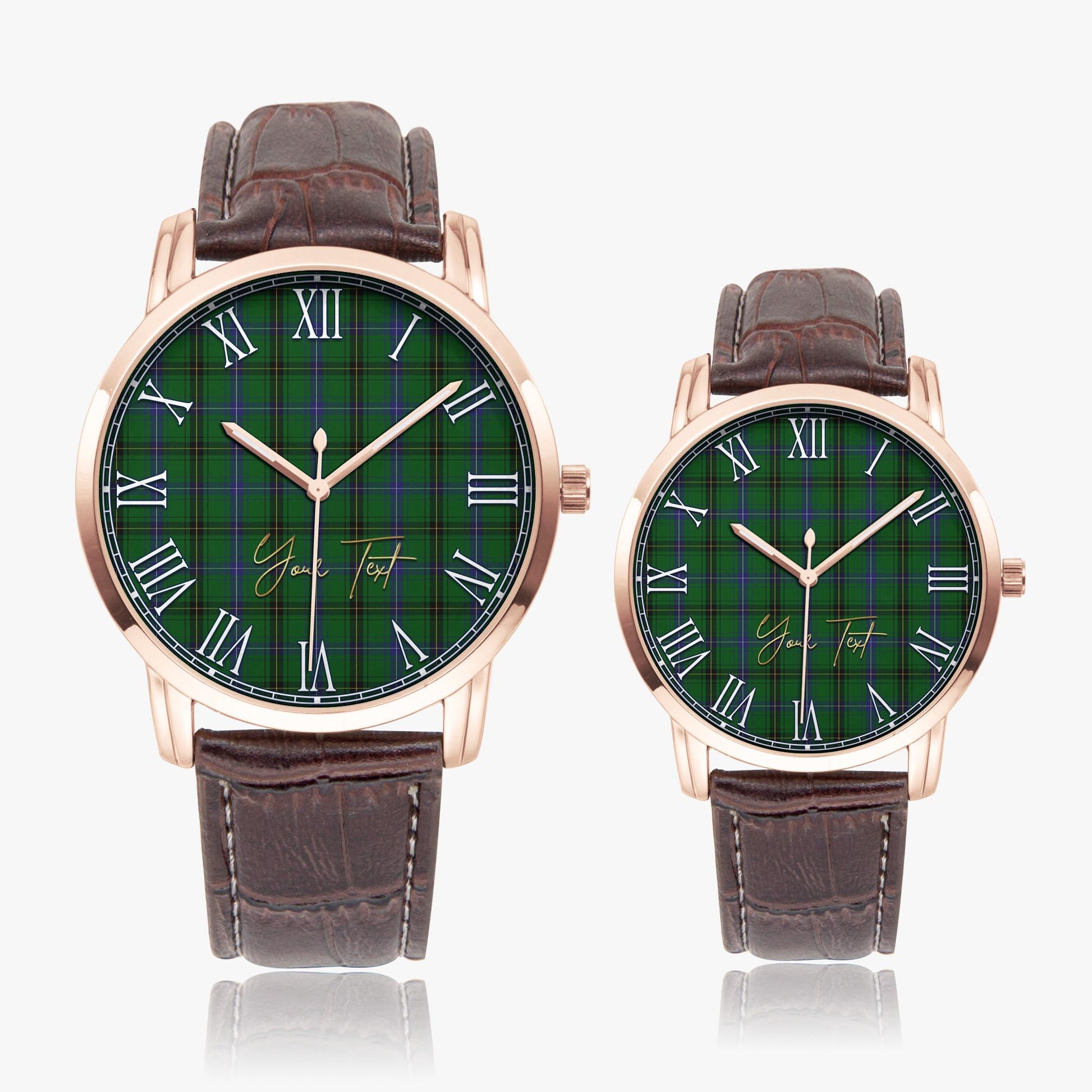 MacKendrick (McKendrick) Tartan Personalized Your Text Leather Trap Quartz Watch - Tartan Vibes Clothing