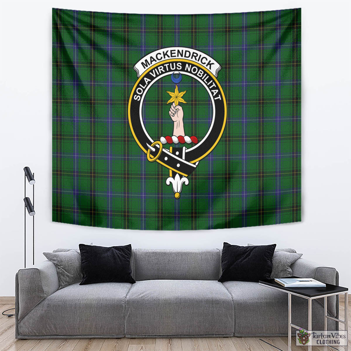 MacKendrick (McKendrick) Tartan Tapestry Wall Hanging and Home Decor for Room with Family Crest - Tartan Vibes Clothing