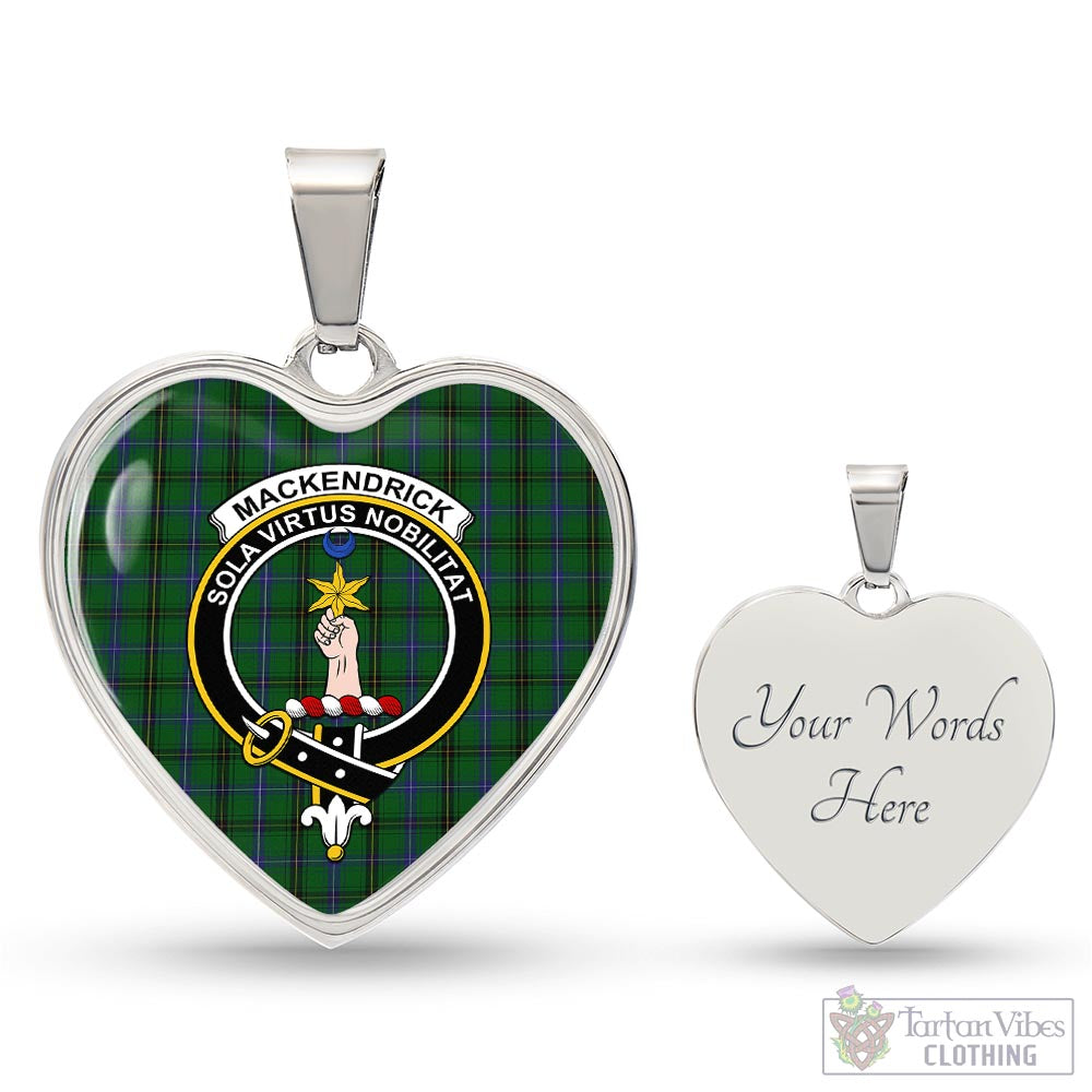 MacKendrick (McKendrick) Tartan Heart Necklace with Family Crest Luxury Necklace (Silver) Yes - Tartan Vibes Clothing