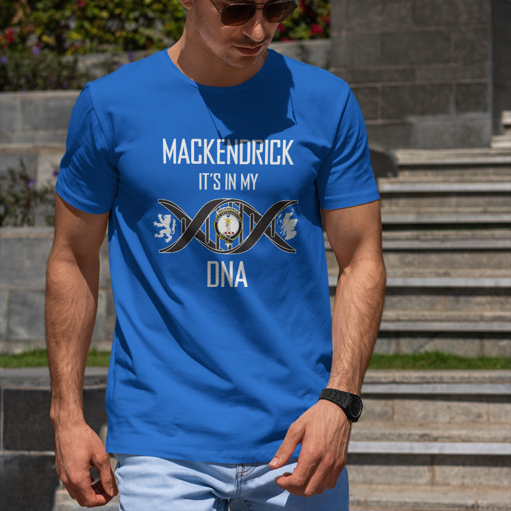 MacKendrick (McKendrick) Family Crest DNA In Me Mens Cotton T Shirt - 2D-tartanvibesclothing