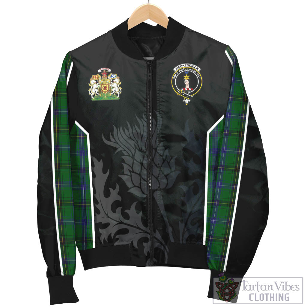 MacKendrick (McKendrick) Tartan Bomber Jacket with Family Crest and Scottish Thistle Vibes Sport Style - Tartan Vibes Clothing