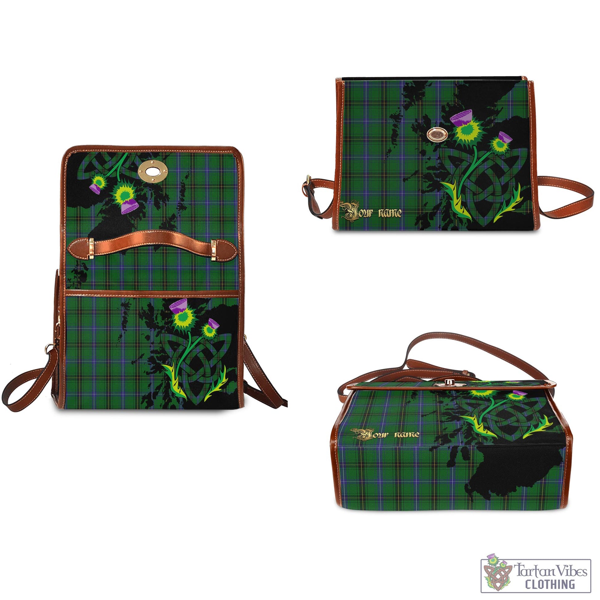 Tartan Vibes Clothing MacKendrick Tartan Waterproof Canvas Bag with Scotland Map and Thistle Celtic Accents