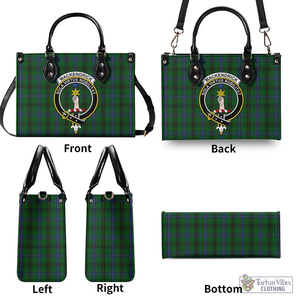MacKendrick (McKendrick) Tartan Luxury Leather Handbags with Family Crest - Tartan Vibes Clothing