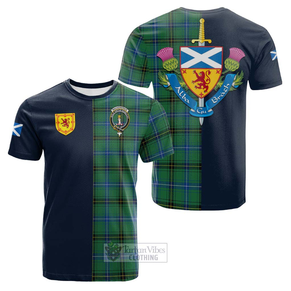 Tartan Vibes Clothing MacKendrick Ancient Tartan Cotton T-shirt with Scottish Lion Royal Arm Half Style
