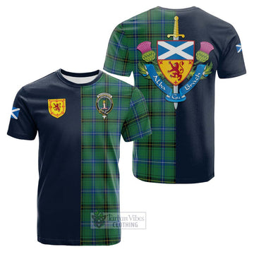 Tartan Vibes Clothing MacKendrick Ancient Tartan Cotton T-shirt with Scottish Lion Royal Arm Half Style