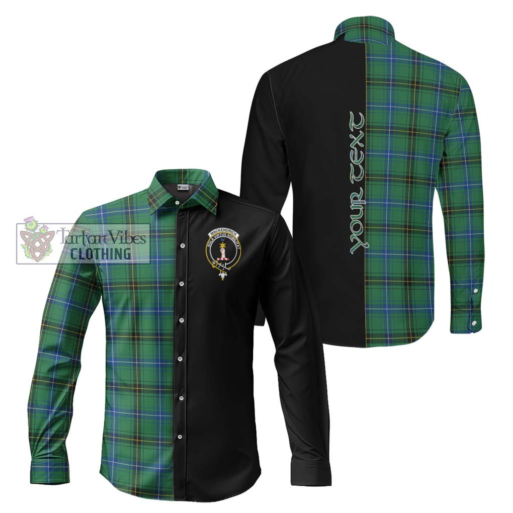 MacKendrick Ancient Tartan Long Sleeve Button Shirt with Family Crest and Half Of Me Style Men's Shirt S - Tartanvibesclothing Shop