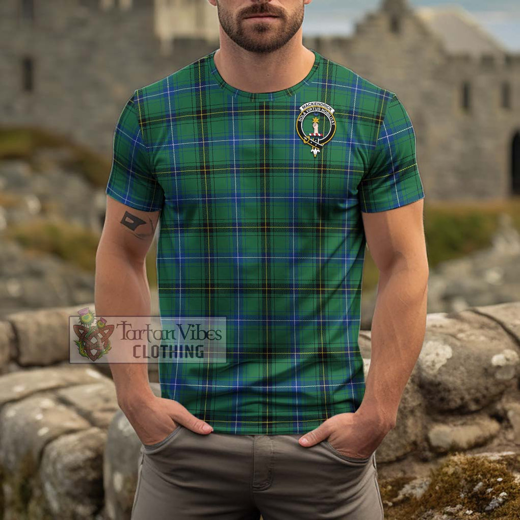 MacKendrick Ancient Tartan Cotton T-Shirt with Family Crest Men's Shirt - Tartanvibesclothing Shop